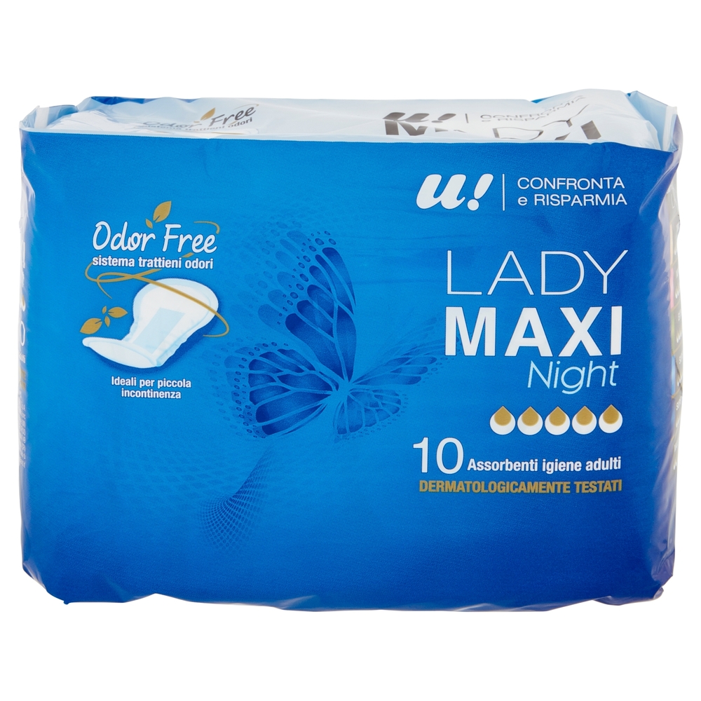 10 Assorbenti Lady Maxi Night U! Confronta e Risparmia